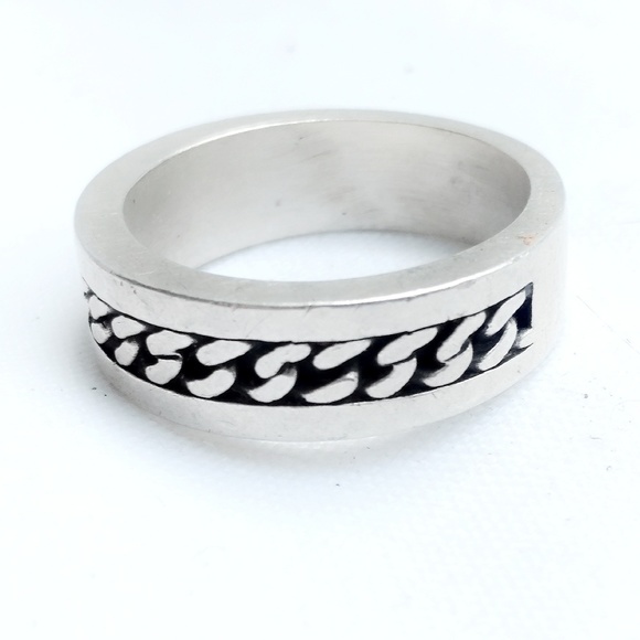 Vintage Heavy Quality Sterling Silver Men\'s Ring- 12.5